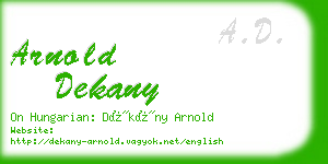 arnold dekany business card